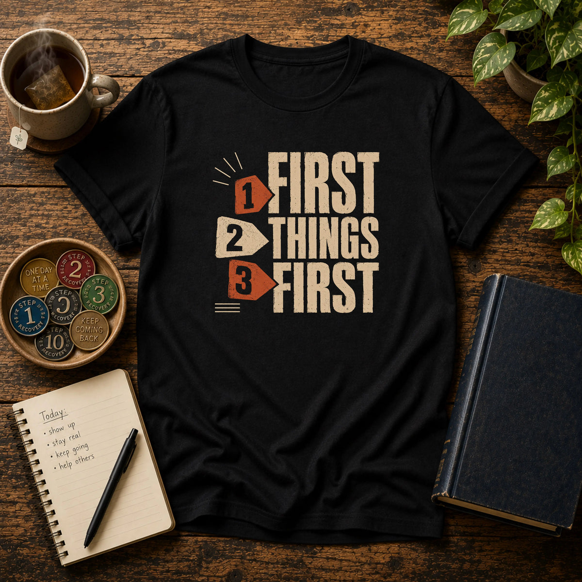 First Things First - Premium Cotton T-Shirt Into Recovery
