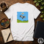 Existential Cat Pondering - Premium Cotton T-Shirt Into Recovery